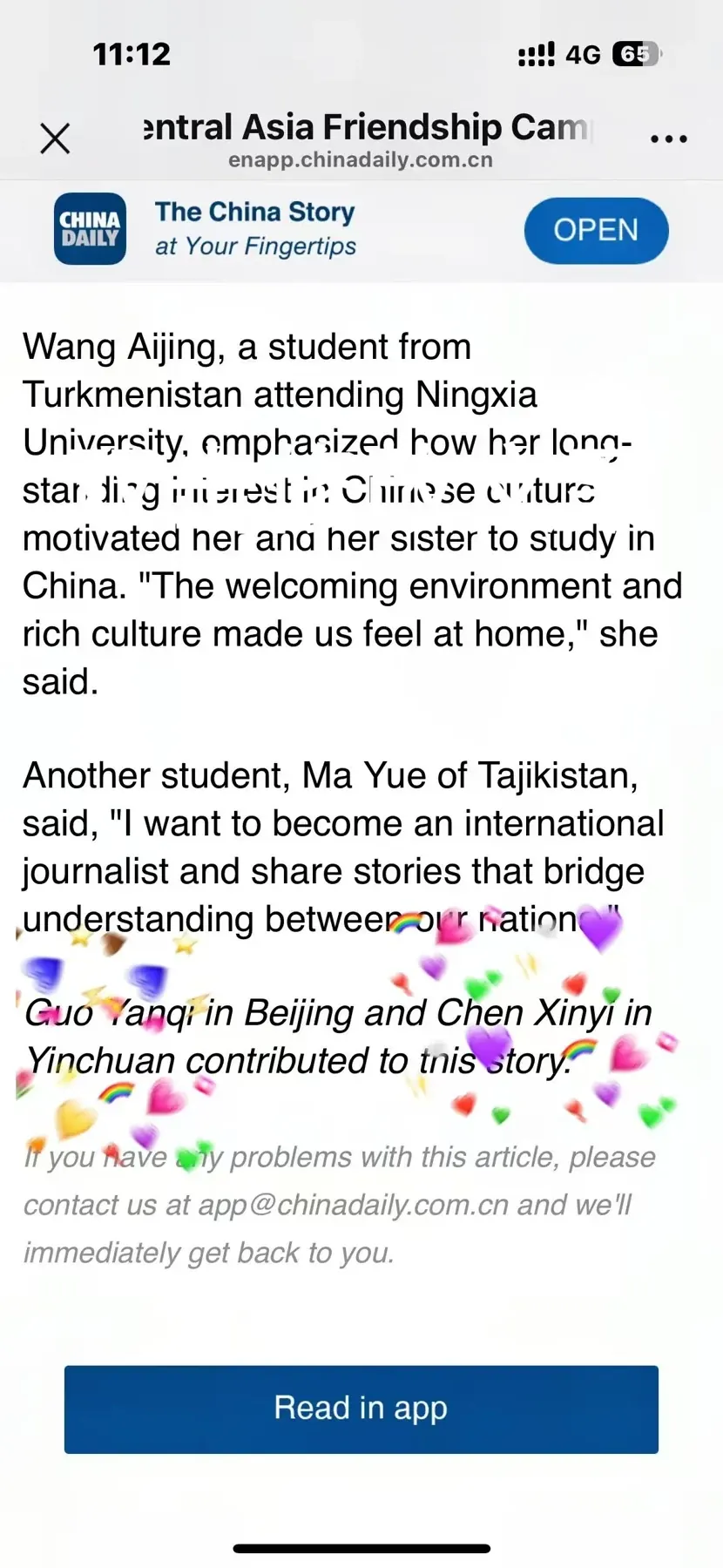 My contribution to a published China Daily story